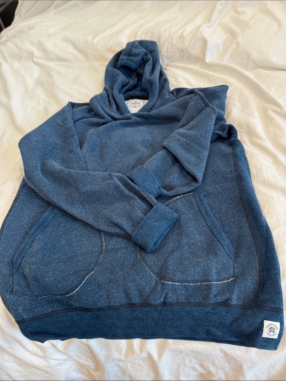 Reigning Champ Men's Navy Blue Hoodie,Made In Canada